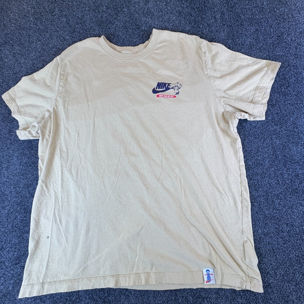 Nike‎ NSW Heat On Your Feet T-Shirt Mens XL Wheat Graphic Print Short Sleeve